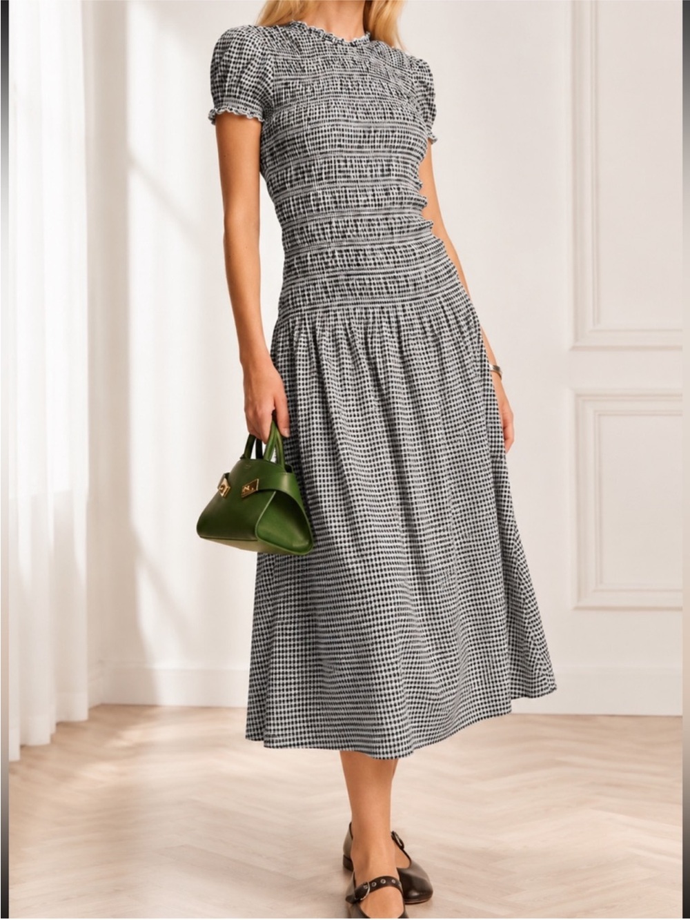 Reformation Kiria Kira Check Print Dress in Remy Check